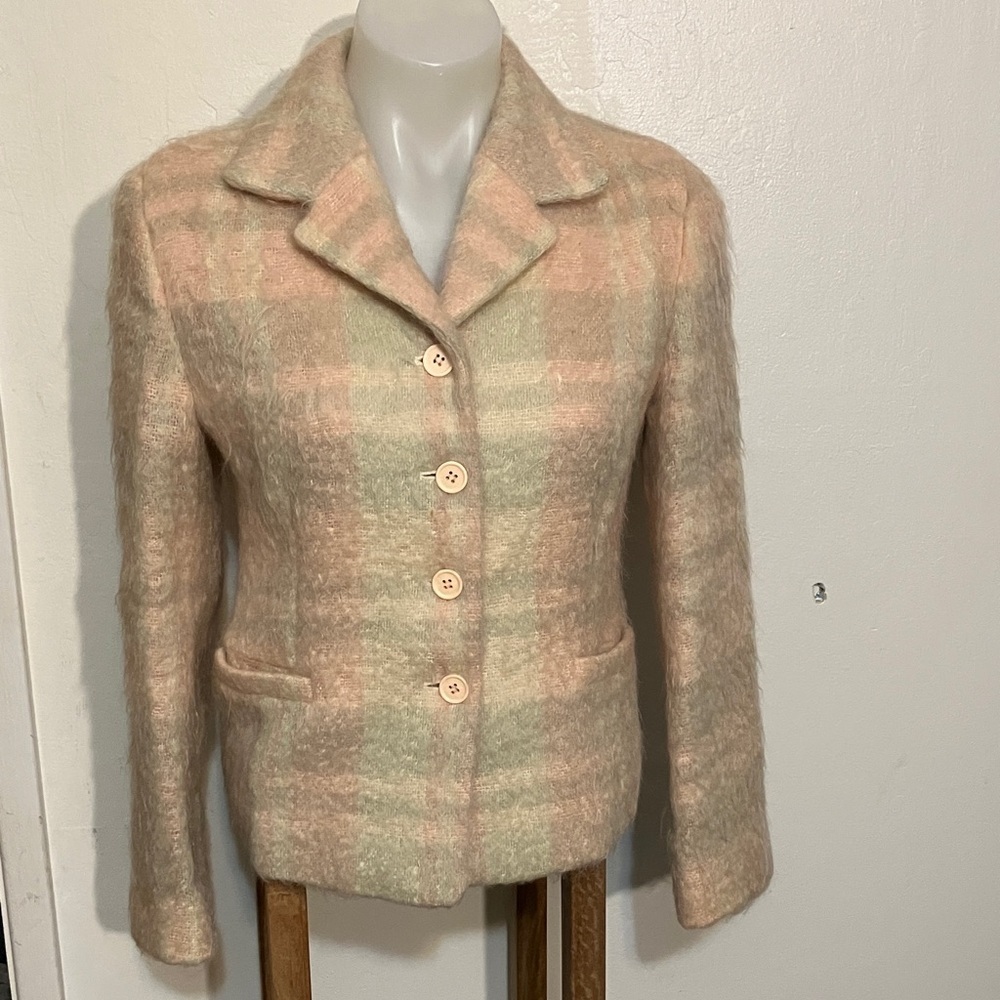 Movie vintage inspired blazer fully lined bust 36” preppy subtle plaid